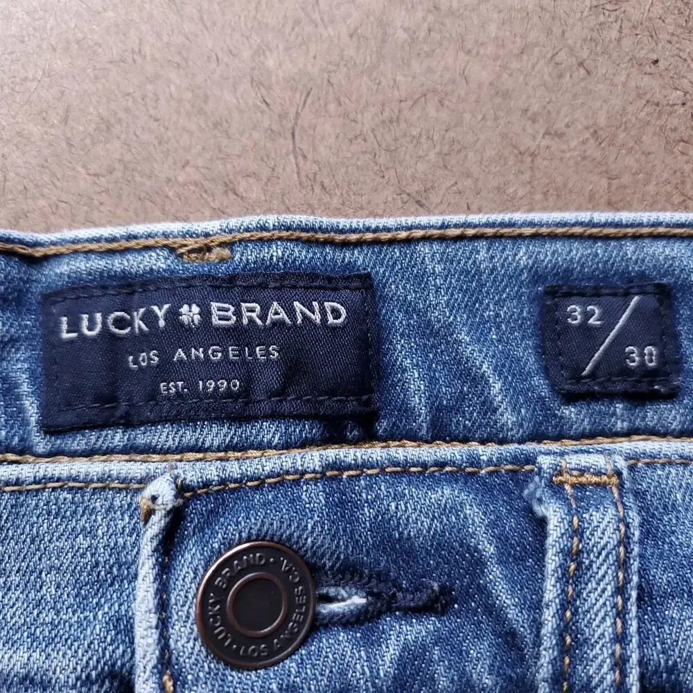 Lucky 223 Straight Jeans Men 32/30 Blue Stretch Medium Wash Y2K Normcore